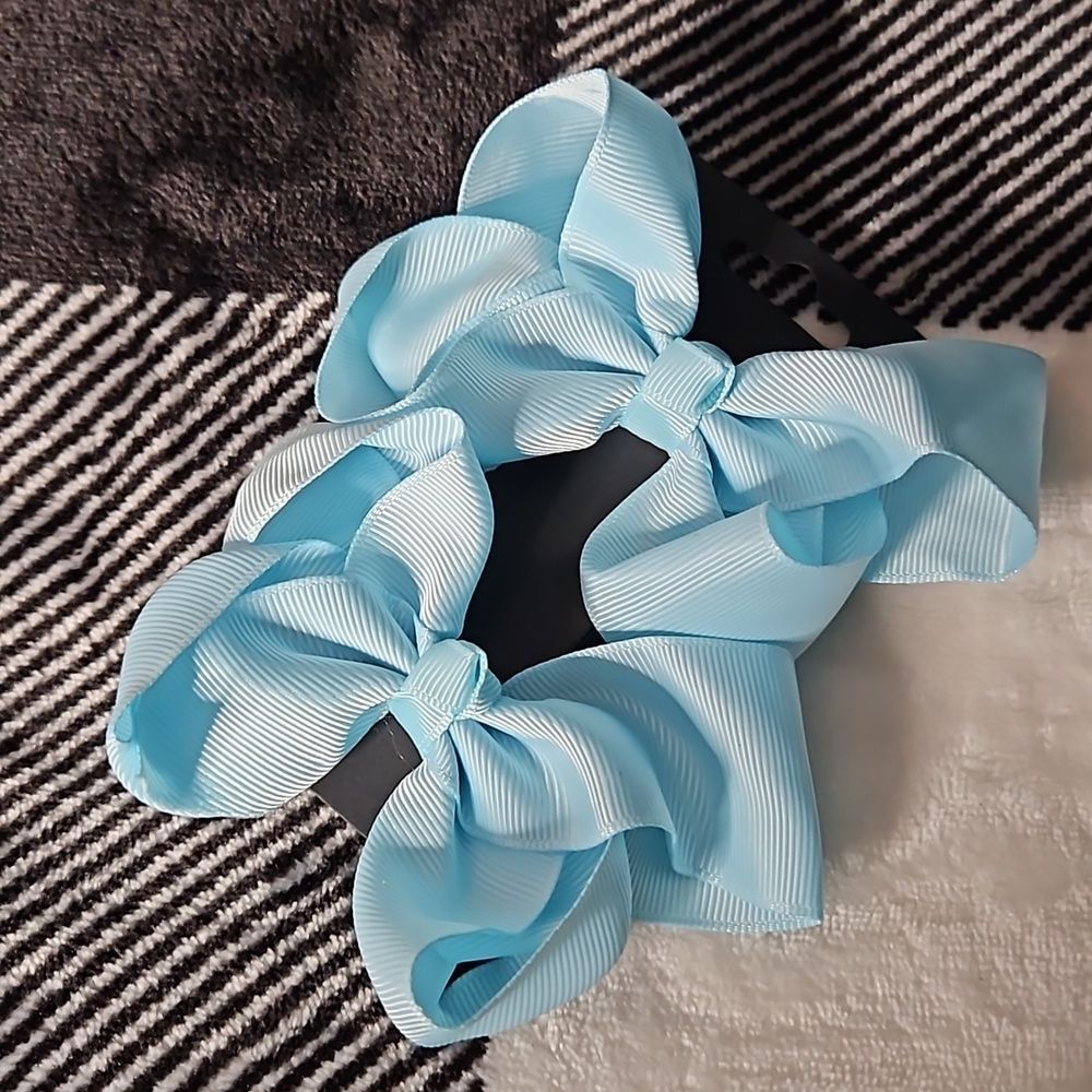 Pair Girl's pastel blue Fall 6" Bows